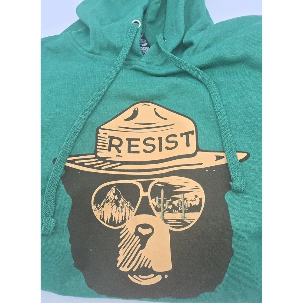 Our Parks Resist Bear Hoodie Unisex Size XL New And Unworn Resistance - Picture 1 of 7